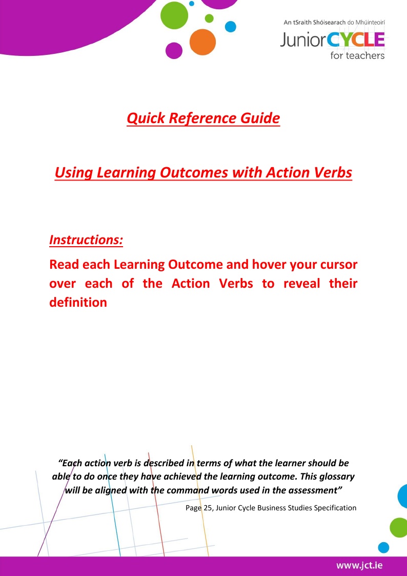 Action Verbs Quick Reference Guide
