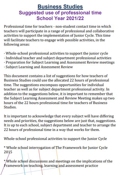 Professional Time 2021/22 - Individual/Collaborative Support Document