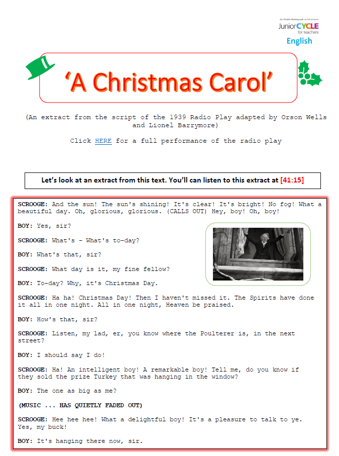 A Christmas Carol Support Resource