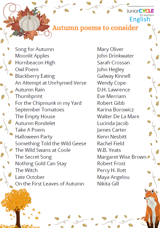 Autumn poems to consider
