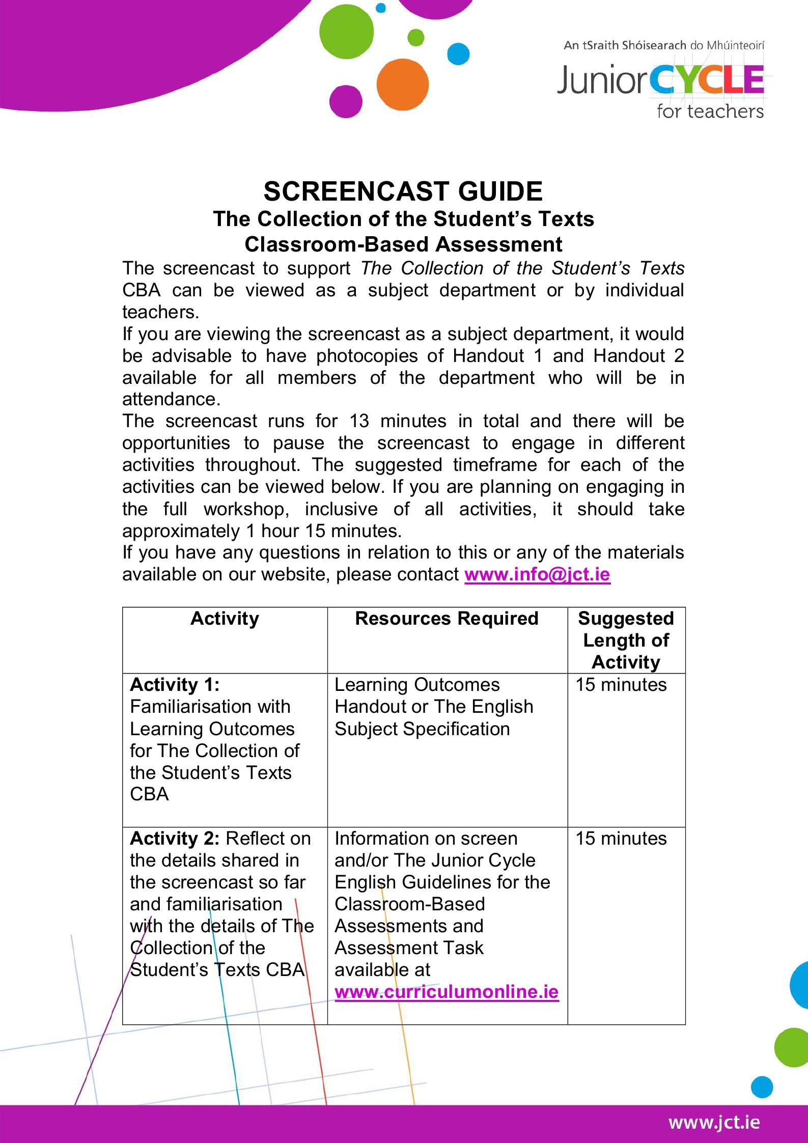 Screencast Facilitator's Guide