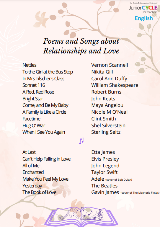 Poems and Songs about Relationships and Love