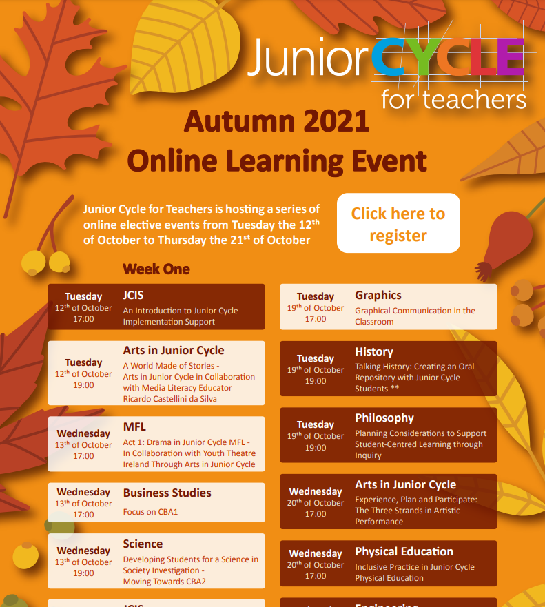 Autumn Online Learning Events 2021