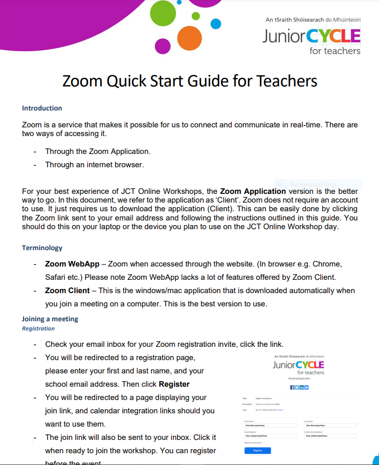 Zoom Quickstart Guide For Teachers