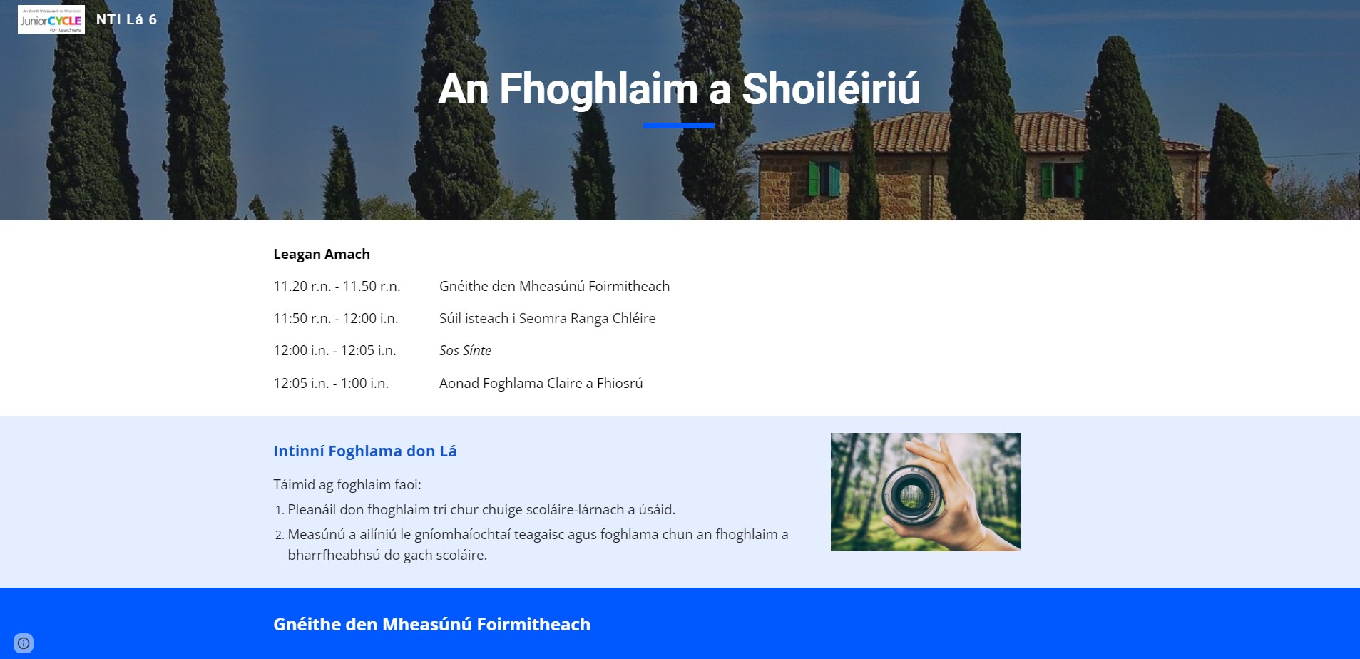 An Fhoghlaim a Shoiléiriú