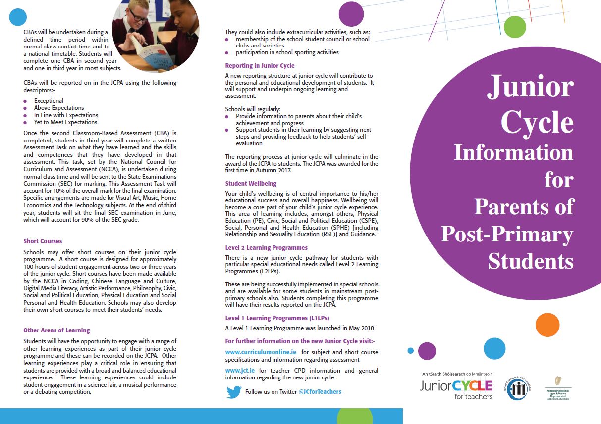 Parent Information Leaflet Post Primary