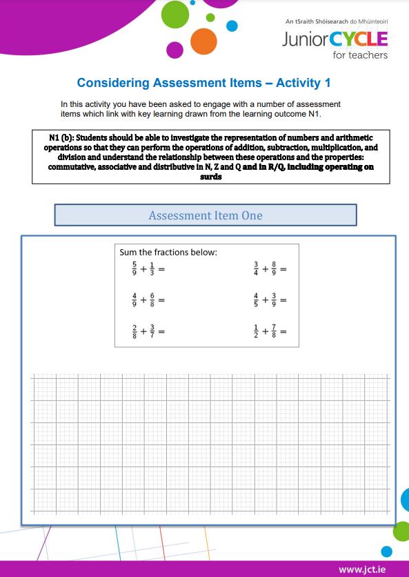 Considering Assessment Items Activity 1
