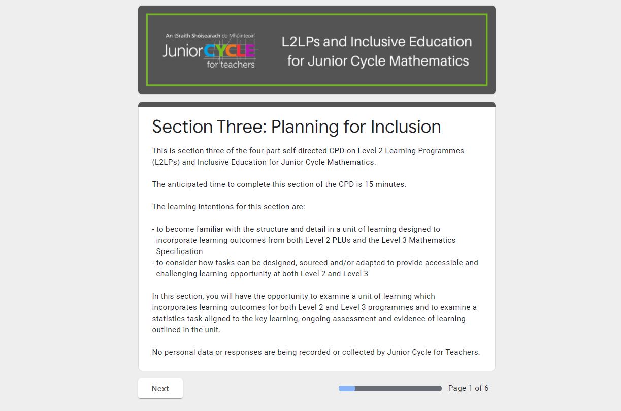 L2LPs and Inclusive Education Section 3