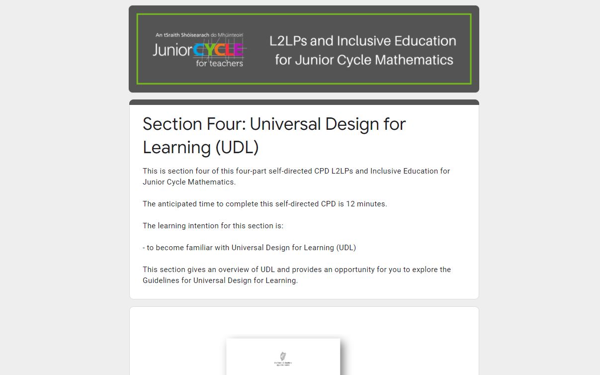 L2LPs and Inclusive Education Section 4