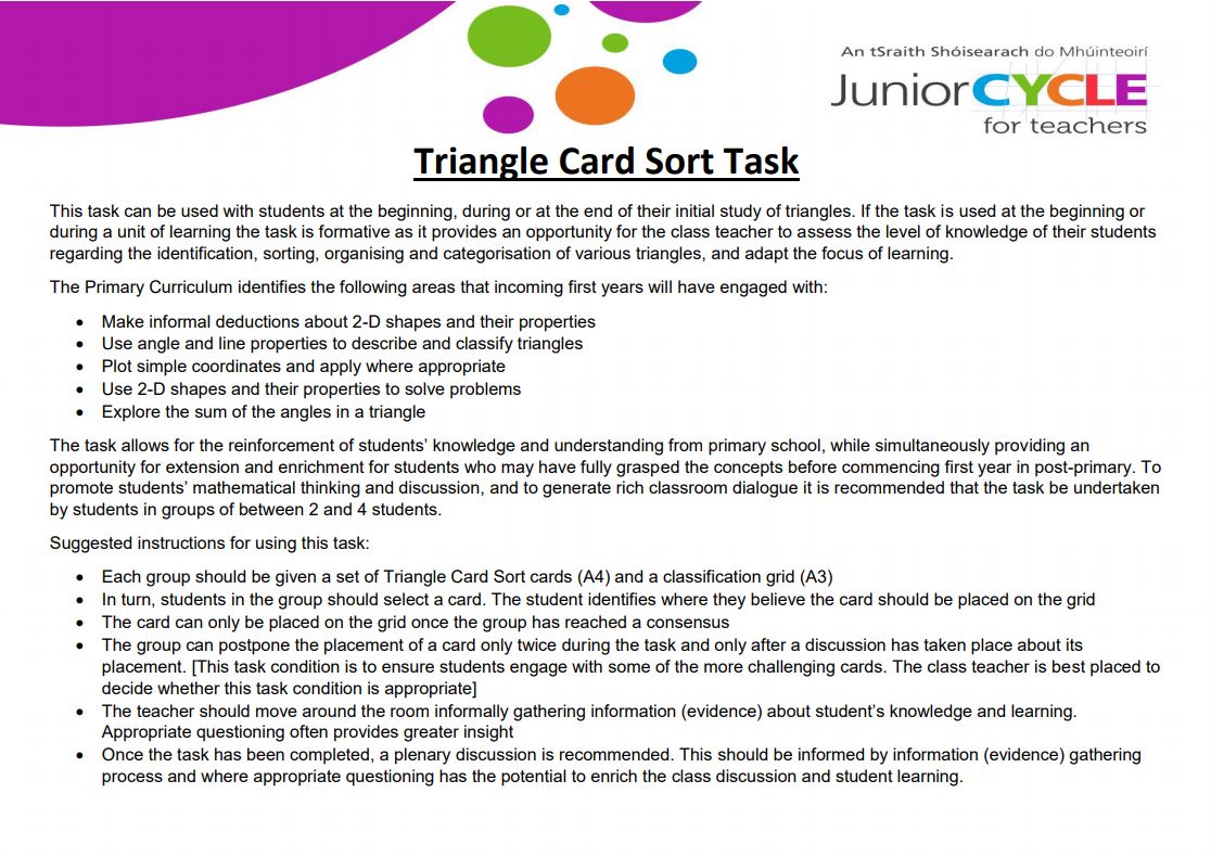 Triangle Card Sort Task