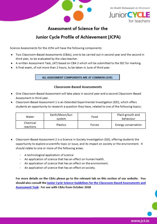 Assessment of Science for the JCPA